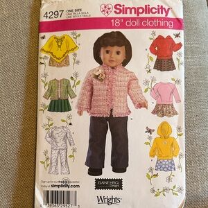 Simplicity Doll Pattern #4297 - new and uncut